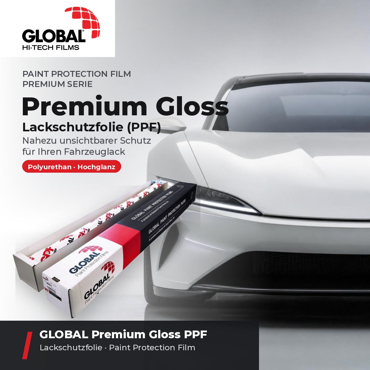 GLOBAL Premium Gloss PPF – hochglänzende Lackschutzfolie mit Originalkarton