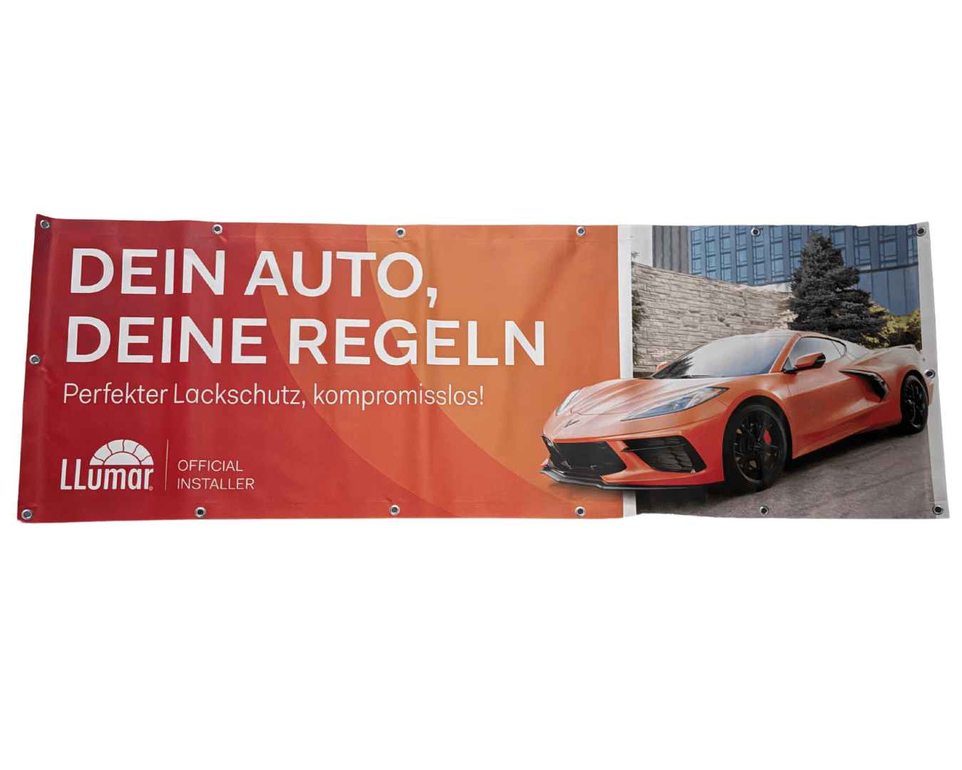 Werbebanner „Dein Auto, deine Regeln“ - Foliendealer.com