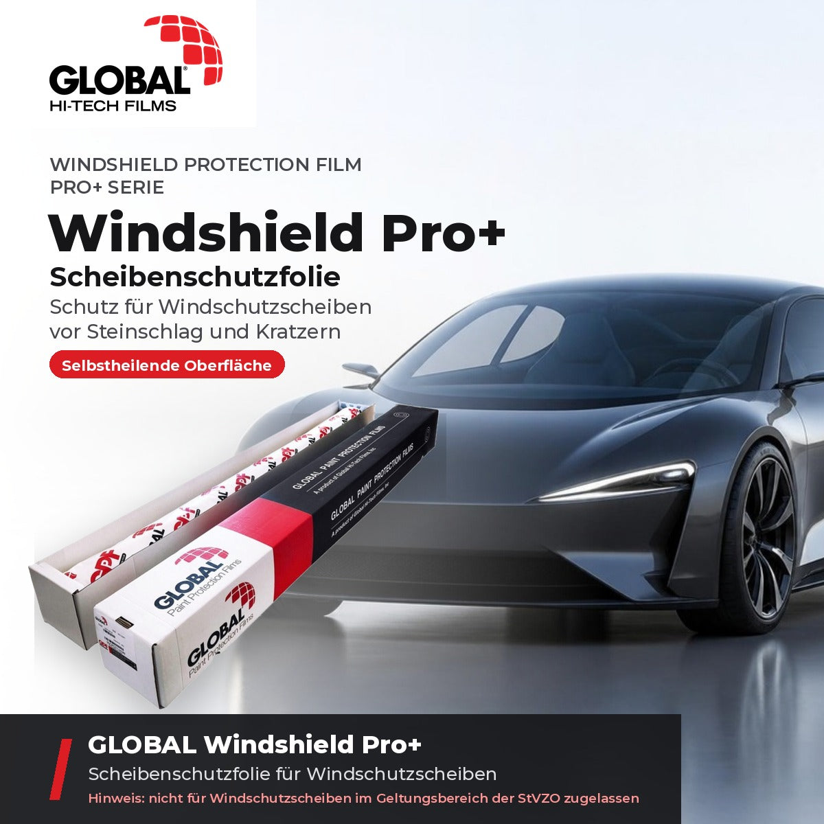 GLOBAL Windshield Pro+ – Scheibenschutzfolie mit Originalkarton