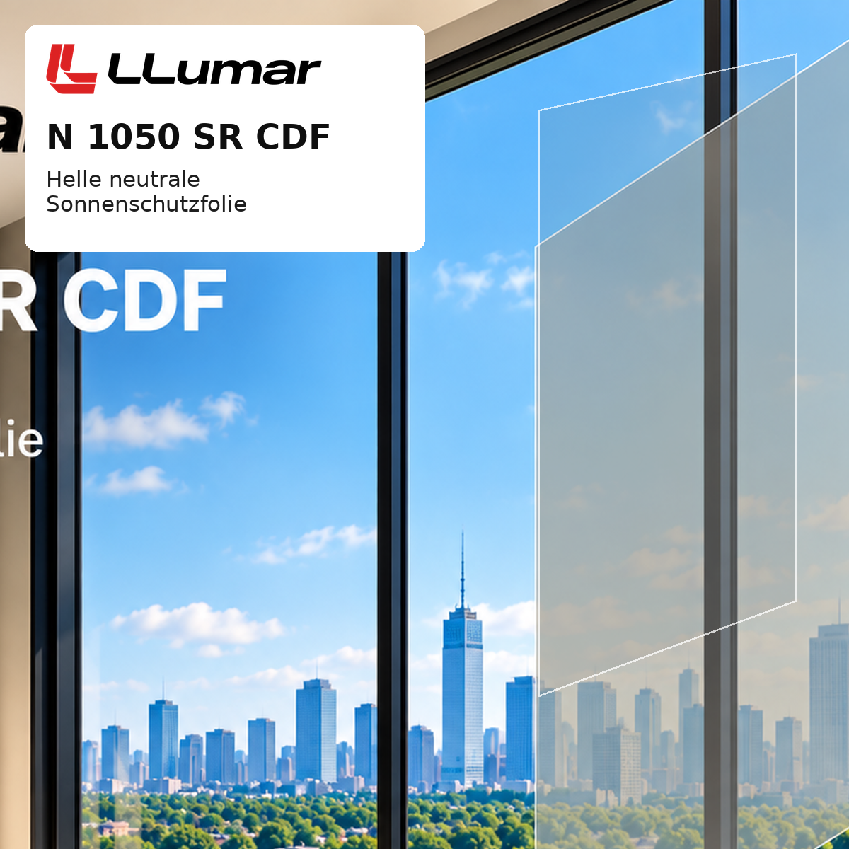 LLumar N 1050 SR CDF – helle neutrale Sonnenschutzfolie für Fenster