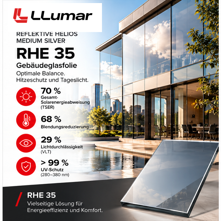 LLumar RHE 35 – Reflective Helios Medium Silver
